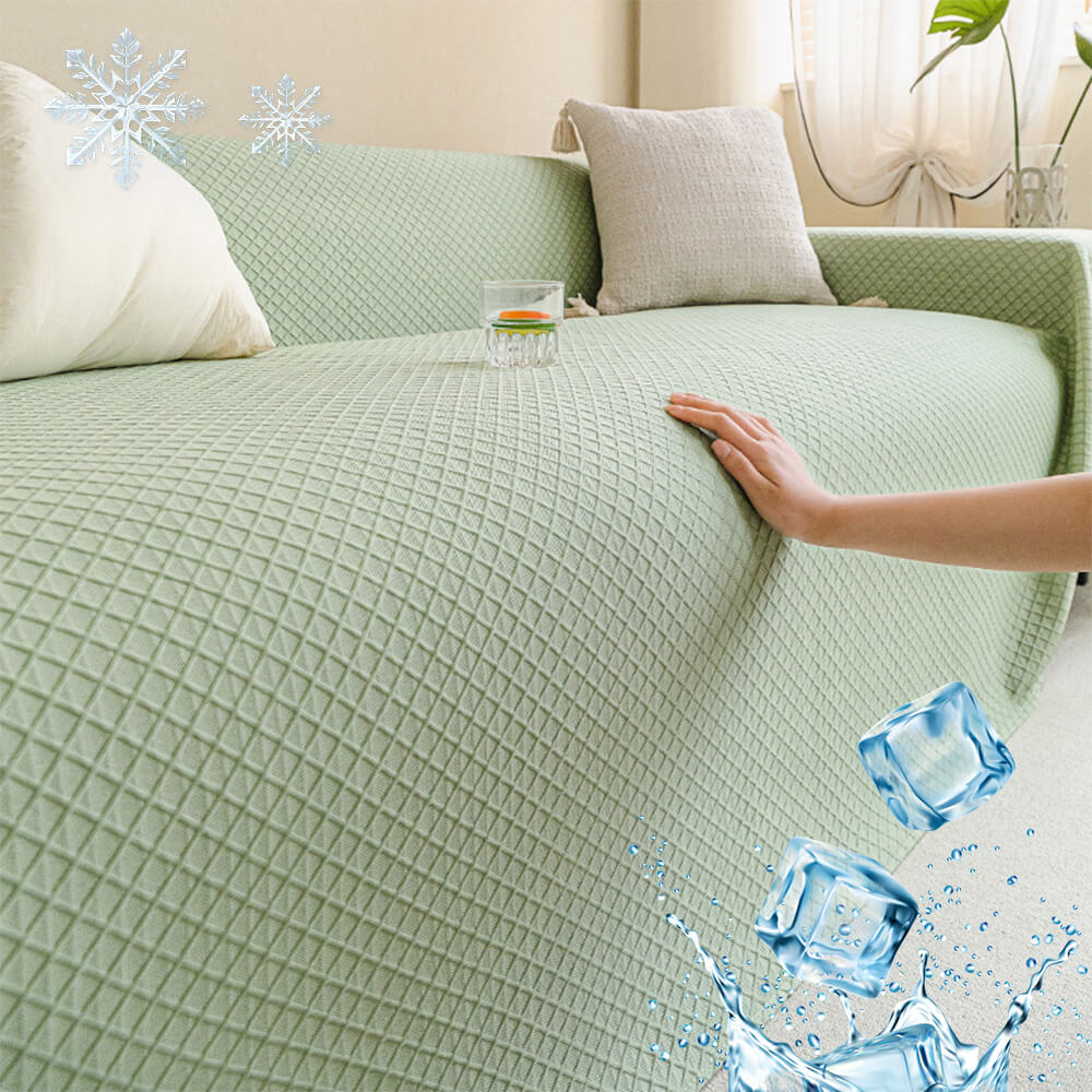 Cooling Ice Silk Grid Design Texture Throw Couch Cover