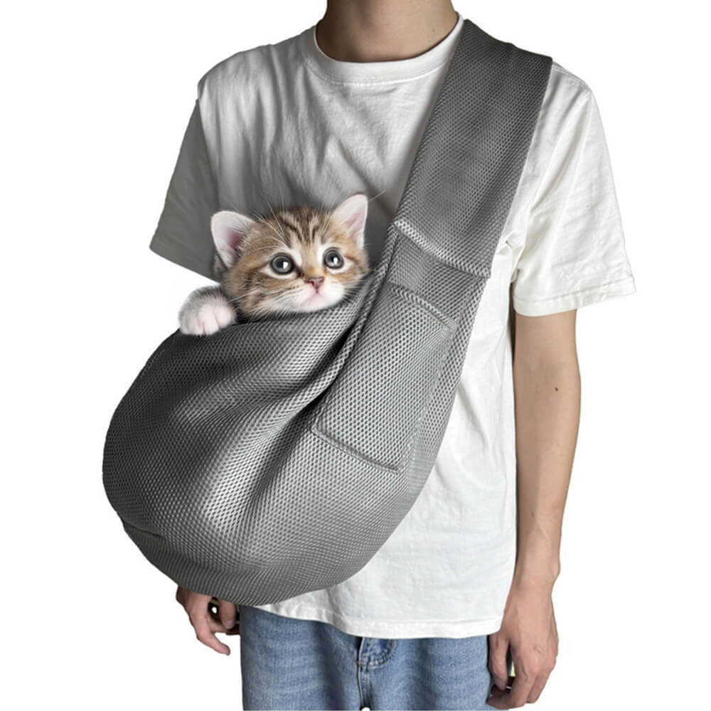 Mesh Breathable Lightweight Portable Crossbody Travel Cat & Dog Carrier Bag