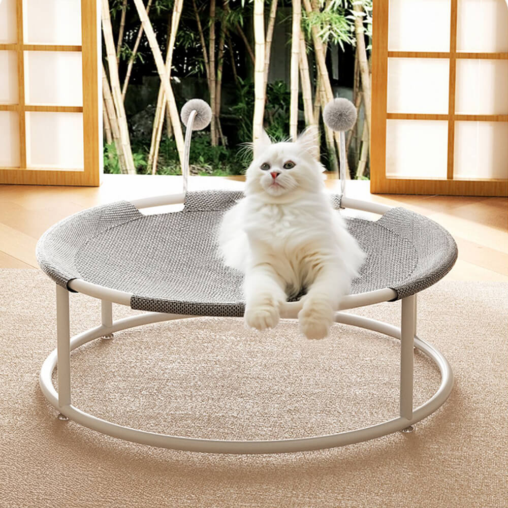 Round Hammock-Style Elevated Cat Bed