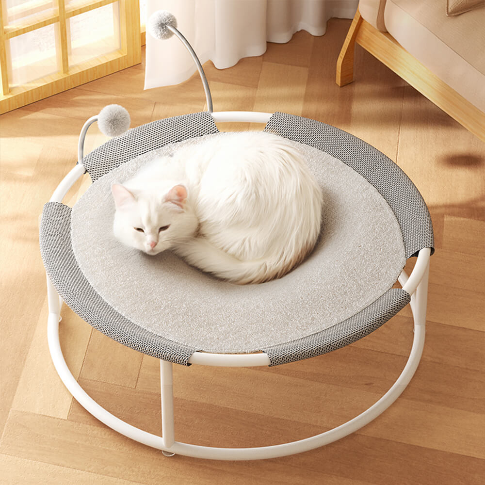 Cama de gato elevada al estilo de hamaca redonda