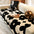 Elegant Floral Chenille Couch Cover with Wavy Border