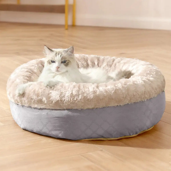 Fluffy Faux Rabbit Fur Warm Donut Dog & Cat Bed