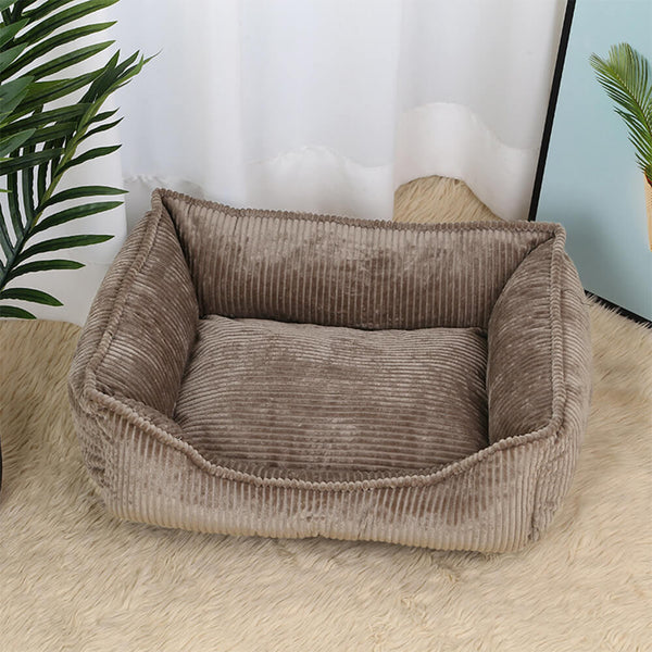 All-Season Cozy Durable Corduroy Dog Sofa Bed for Small & Medium Dogs