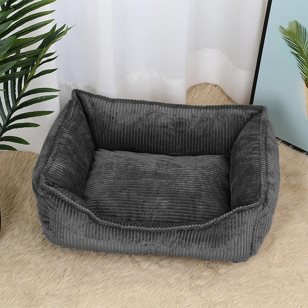 All-Season Cozy Durable Corduroy Dog Sofa Bed for Small & Medium Dogs
