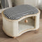 All-Season Modern 2-in-1 Enclosed Wooden Cat House Stool