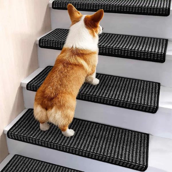 Anti-scratch Faux Sisal Stair Protectors Tape Free Washable Carpet Stair Treads