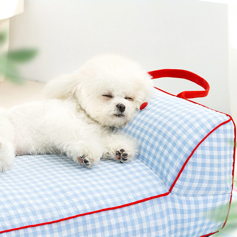 Checkerboard Breathable Scratch-resistant Spine Protection Dog Bed