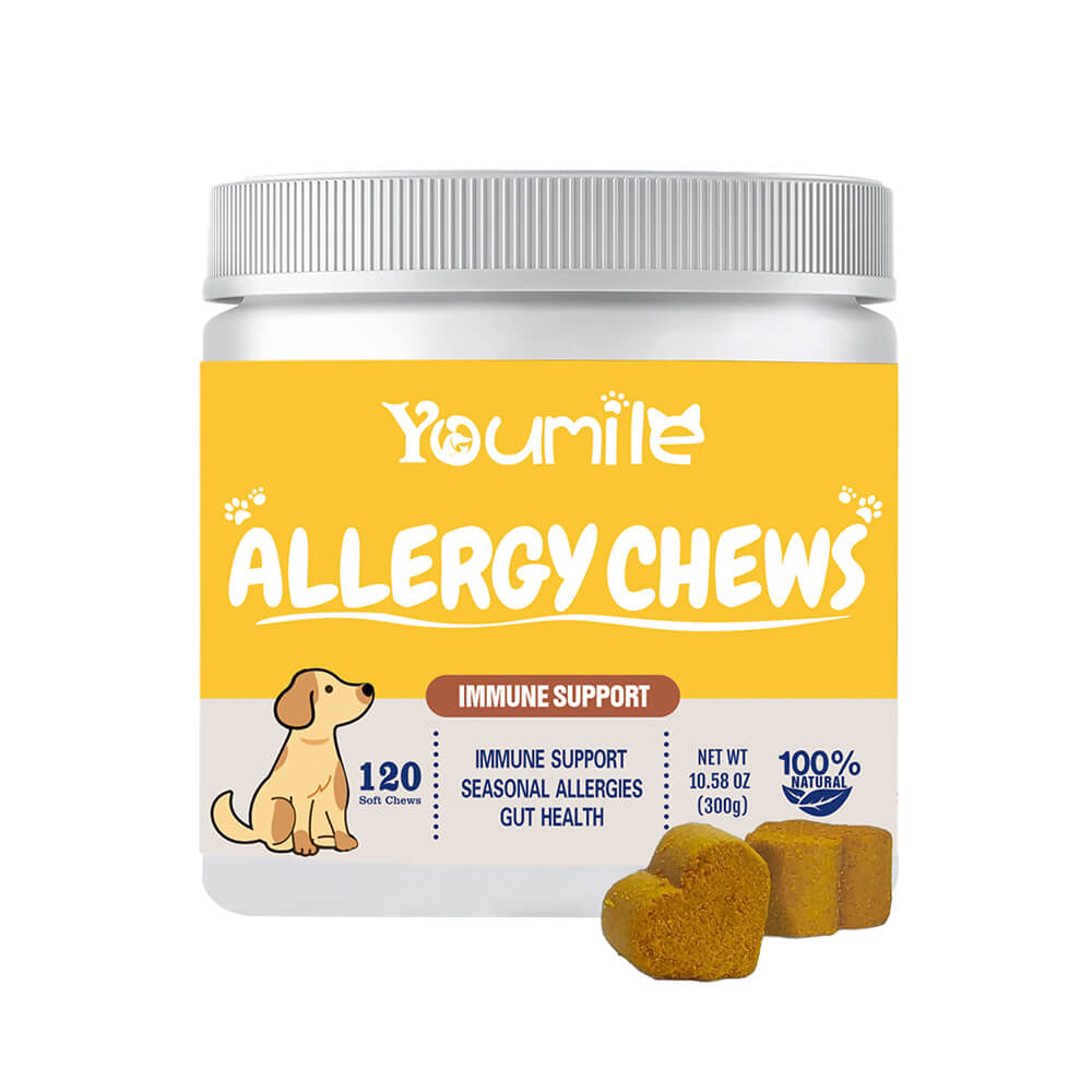 Dog Allergy Relief Chews for Itchy Skin, Seasonal Allergies & Immune Support - 120 Count