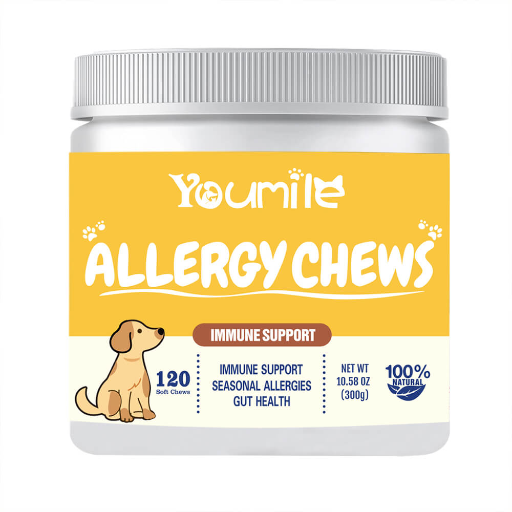 Dog Allergy Relief Chews for Itchy Skin, Seasonal Allergies & Immune Support - 120 Count