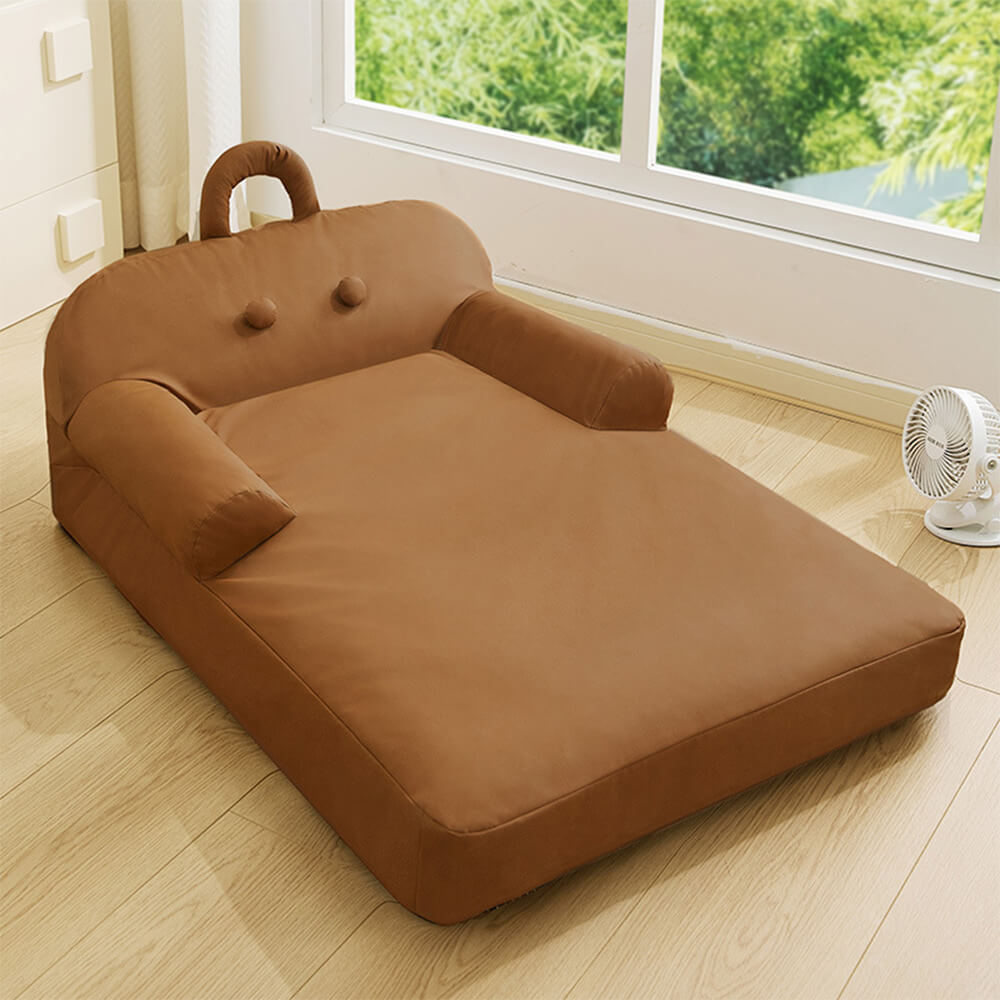 Durable PU Leather Waterproof Scratch-Resistant Large Dog Bed