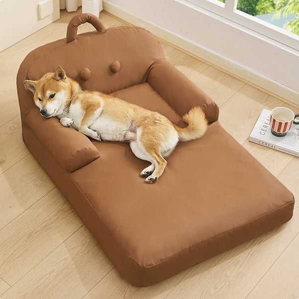 Durable PU Leather Waterproof Scratch-Resistant Large Dog Bed