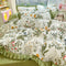 Elegant Ruffled Floral Cotton Bed Sheet Set