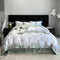 Elegant Toile Print Silky Cooling Duvet Cover Bed Sheet Set