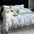 Elegant Toile Print Silky Cooling Duvet Cover Bed Sheet Set
