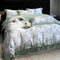 Elegant Toile Print Silky Cooling Duvet Cover Bed Sheet Set