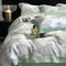 Elegant Toile Print Silky Cooling Duvet Cover Bed Sheet Set