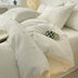 Embroidered Pom-Pom Waffle Weave Cotton Bed Sheet Set