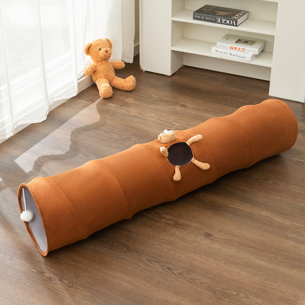 Foldable Straight Tube Design for Easy Storage and Fun Cat Tunnel