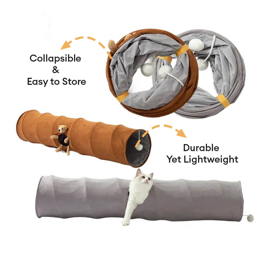 Foldable Straight Tube Design for Easy Storage and Fun Cat Tunnel