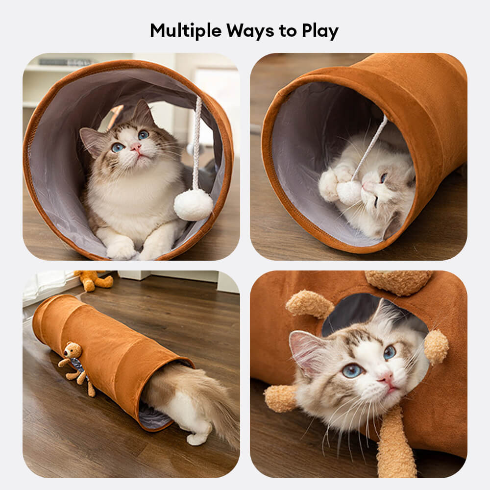 Foldable Straight Tube Design for Easy Storage and Fun Cat Tunnel