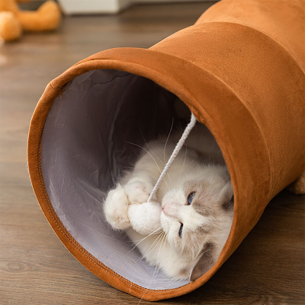 Foldable Straight Tube Design for Easy Storage and Fun Cat Tunnel