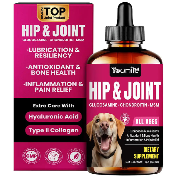 Glucosamine Hip and Joint Supplement Chondroitin Drops for Dogs - 60ml