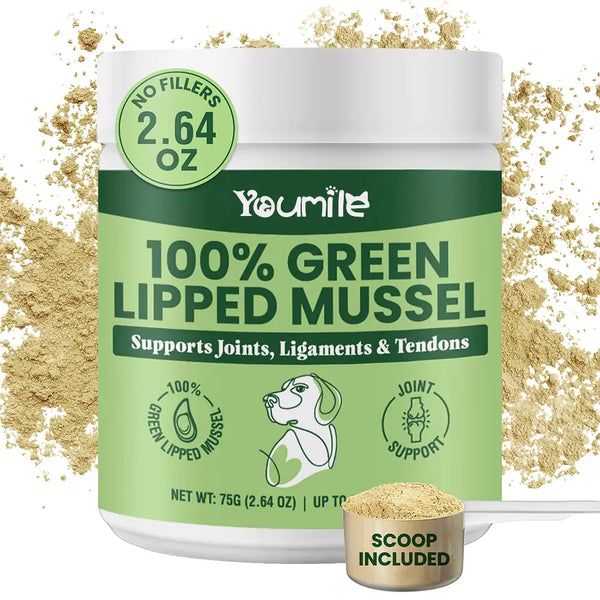 Green Lipped Mussel Powder for Dogs and Cats - Natural Hip & Joint Supplement
