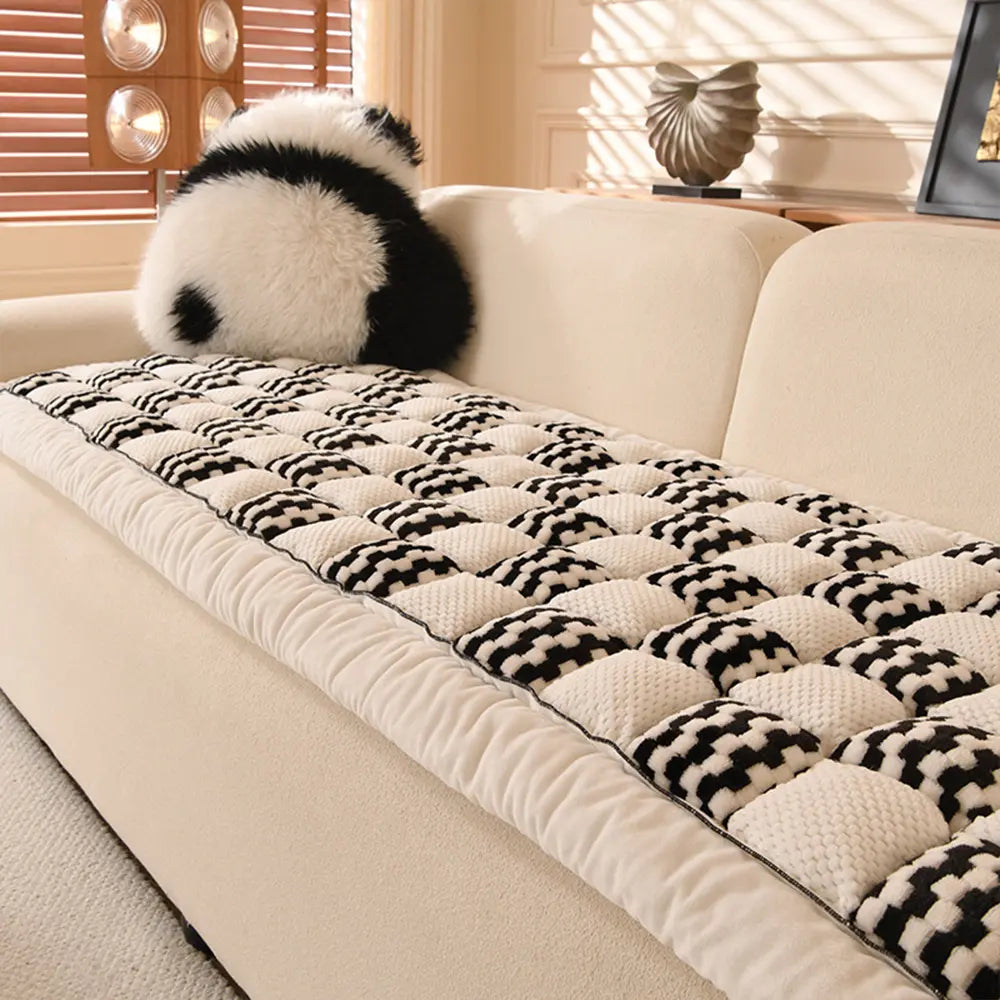 Handmade Plush Checkerboard Pet Mat Comfortable Couch Cover