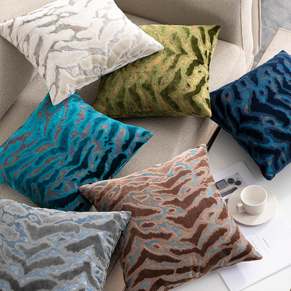 Almohada de sofá de terciopelo de lujo Jacquard Cut Home