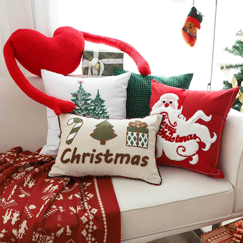 Dekoratives Lendenkissen für das Sofa „Merry Christmas Holiday“.