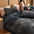 Minimalist Wavy Line Warm Milk Velvet Bed Sheet Set