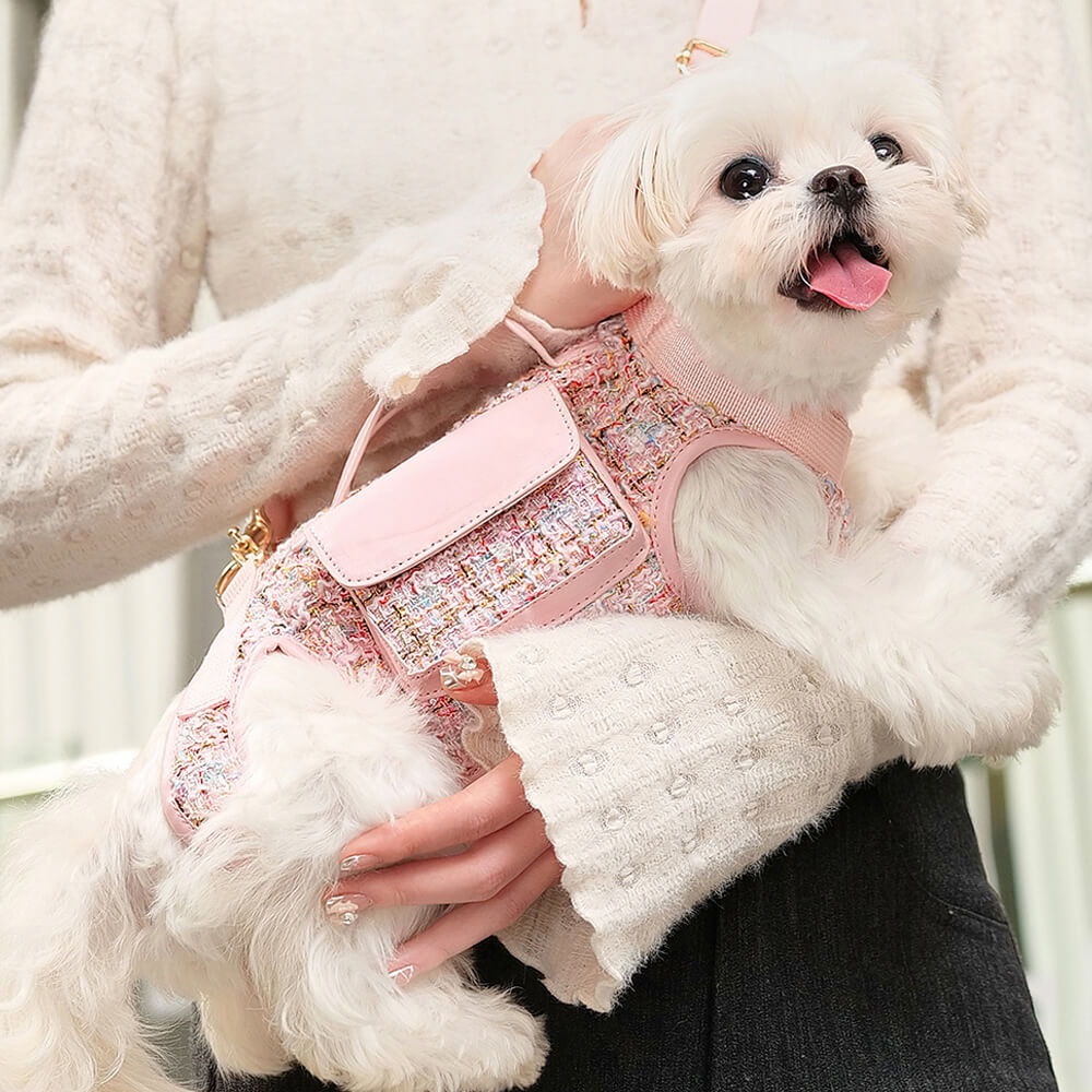 Multifunctional Carrier & Walk Vest Dog Harness Backpack for Small Dog