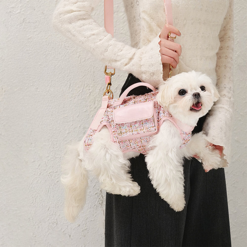 Multifunctional Carrier & Walk Vest Dog Harness Backpack for Small Dog