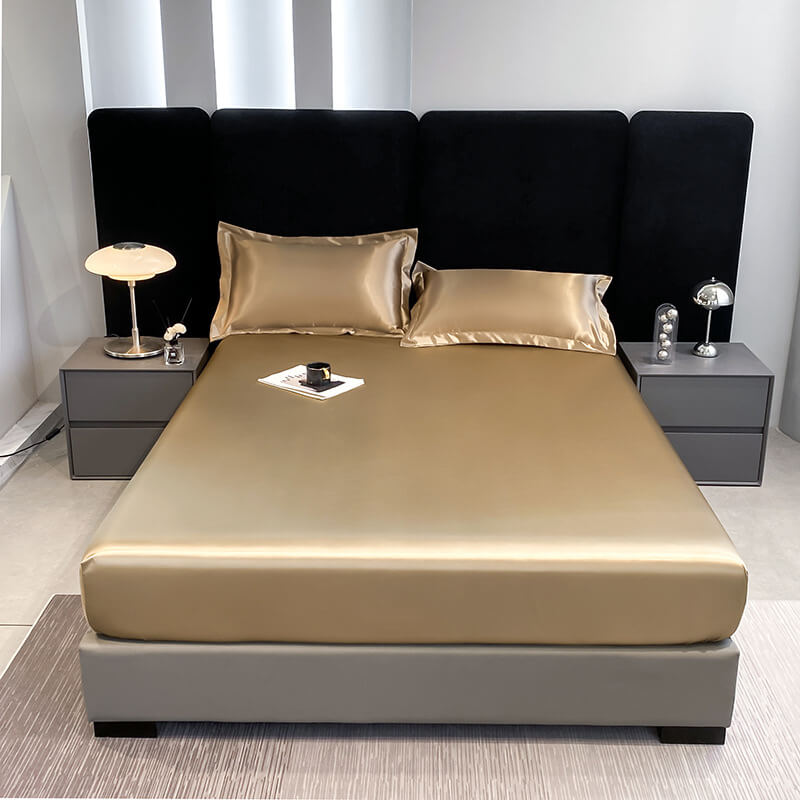 Pet-Friendly & Fur-Resistant Waterproof Satin Fitted Sheet Mattress Protector