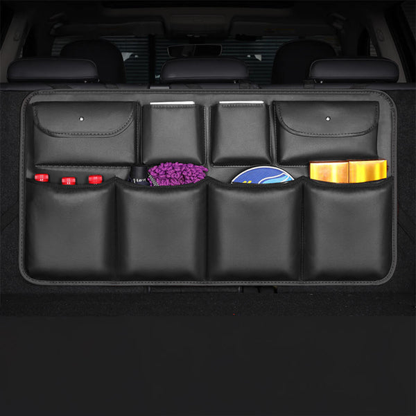 Practical Multi-Pocket Leather Waterproof Seat Back Car Storage Bag