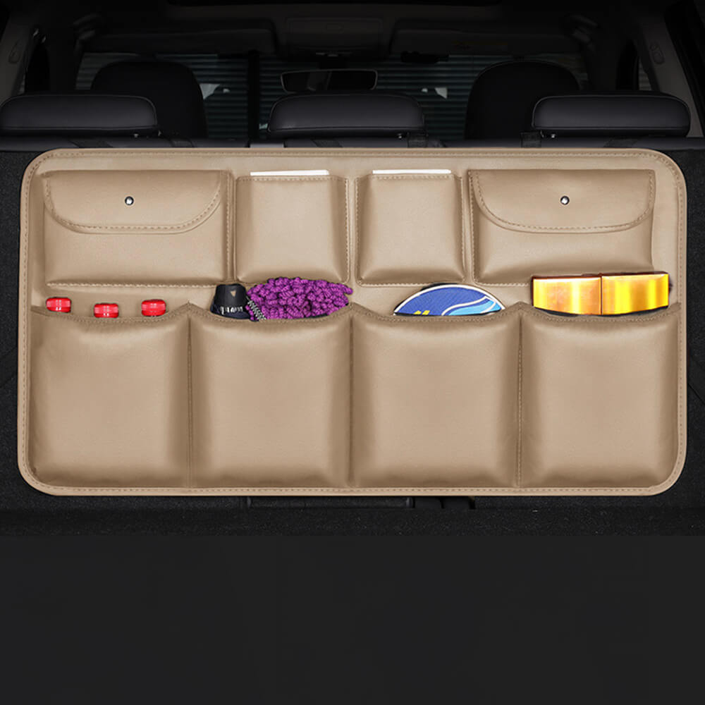 Practical Multi-Pocket Leather Waterproof Seat Back Car Storage Bag