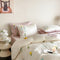 Romantic Floral Embroidered Brushed Cotton Duvet Cover Bed Sheet Set