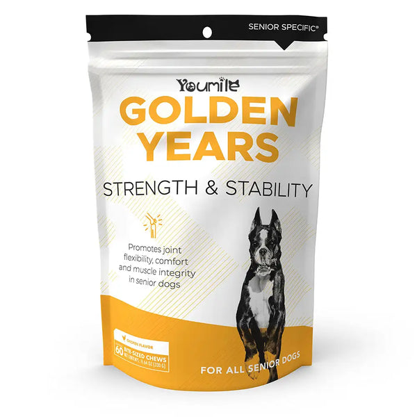 Senior Dog Daily Multivitamin Chews – 60 Count Pouch for Mobility, Hip & Joint Health, Strength