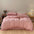 Solid Color Cotton Crinkled Gauze Duvet Cover Bed Sheet Set with Fringe Edges