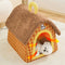 Vintage Plaid Cozy Plush Warm Foldable Cat Cave Dog House