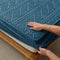 Wheat-Inspired Geometric Padding Quilted Milk Velvet Fitted Sheet Mattress Cover
