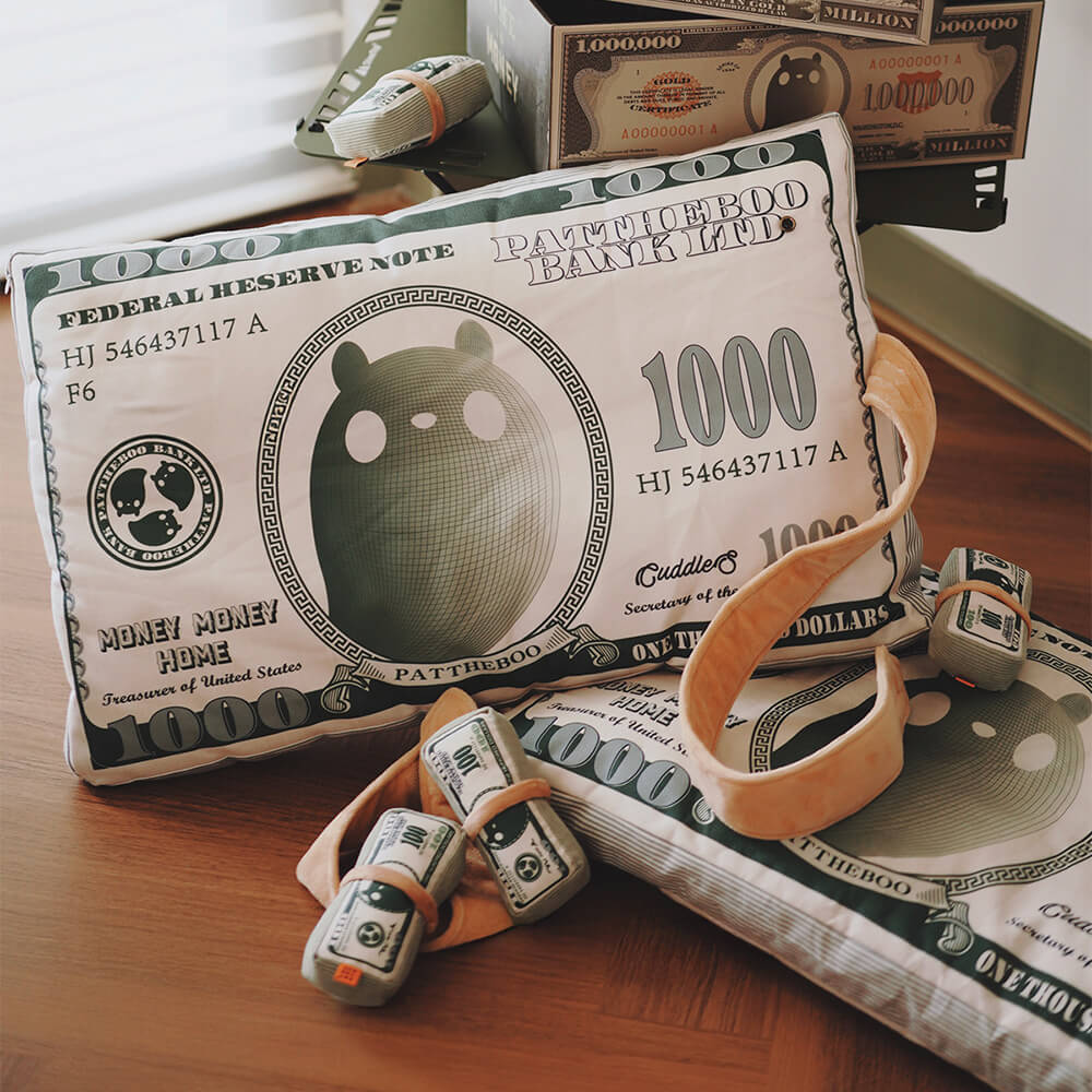 Durable Canvas Money-Themed Cat Bed