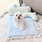 Floral Ice Silk Dog & Cat Cooling Mat Neck Support with Pillow