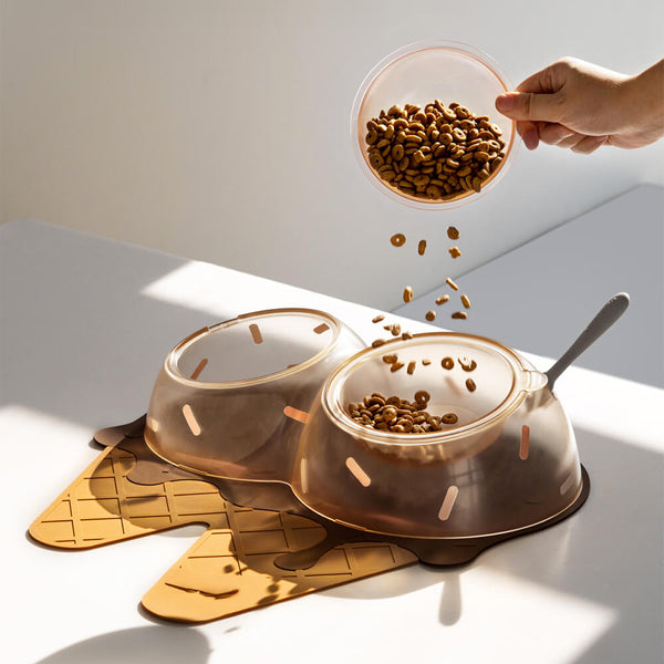 Ice Cream Themed Double Food and Water Dog & Cat Bowl
