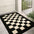 Modern Checkered Anti-Stain Non-Slip Front Door Mat for Muddy Dog Paws