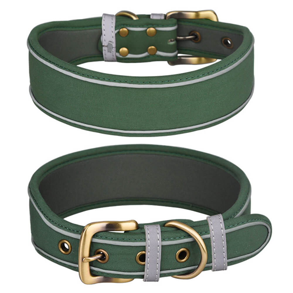 Printed Reflective Soft Faux Microfiber Dog Collar