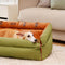 Large Deluxe Faux Leather Dog Car Seat Booster Bed - Urban Voyager