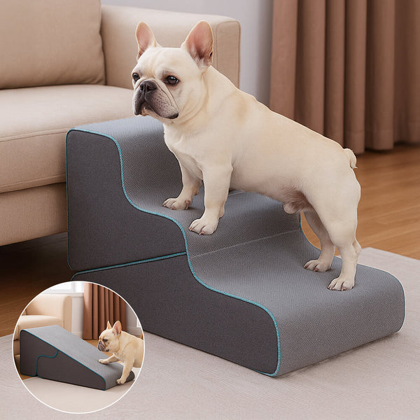 Multifunctional 2-in-1 Foldable Dog Stairs with Ramp Mode