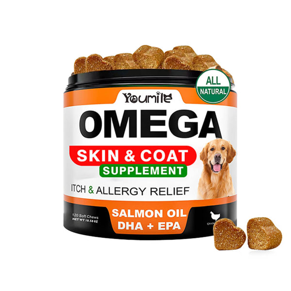 Omega-3 Fish Oil Supplement for Dogs - Supports Coat & Skin Health