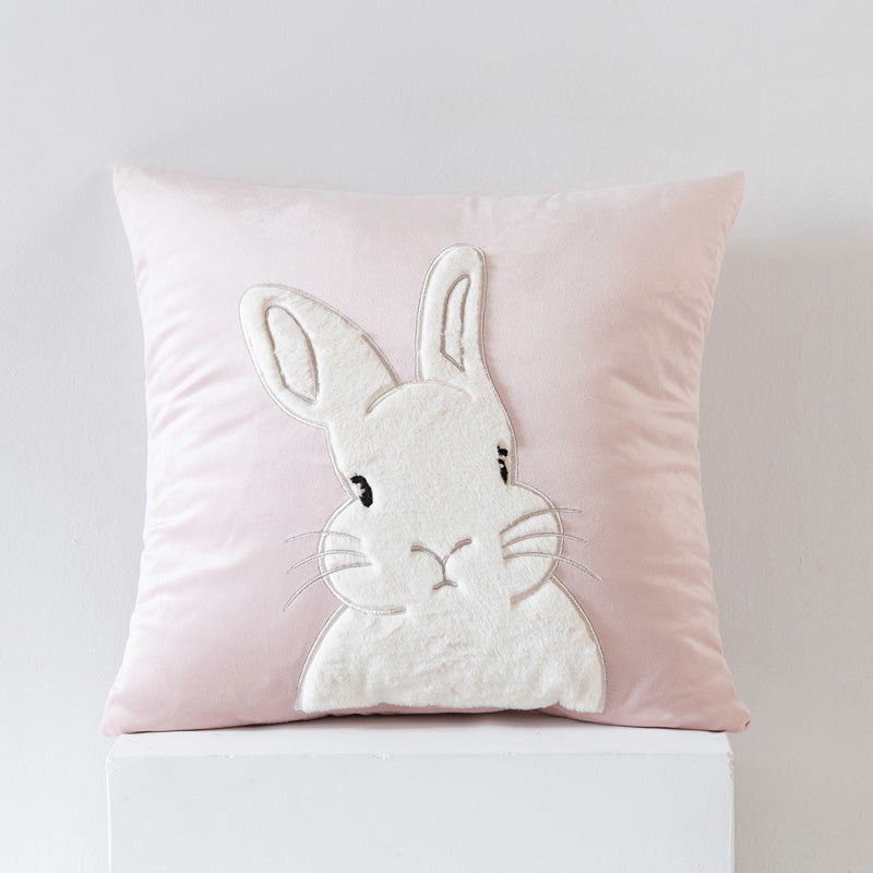 Almohada de sofá de terciopelo de conejo
